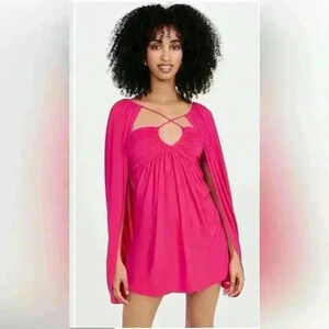 NEW JONATHAN SIMKHAI Sorina Bubble mini dress in amaranth S